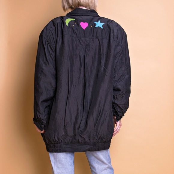 ❌SOLD❌Vintage 80s silk galaxy star print  jacket - Picture 4 of 6